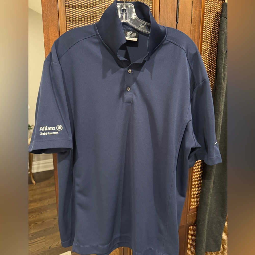 Nike Men's Dark Blue Polo Shirt - Large